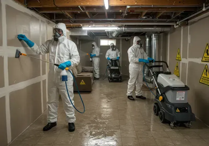 Basement Moisture Removal and Structural Drying process in Mechanicsburg, PA